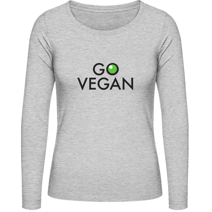 Go Vegan Logo Vrouwen Lange Mouw Shirt contain pic
