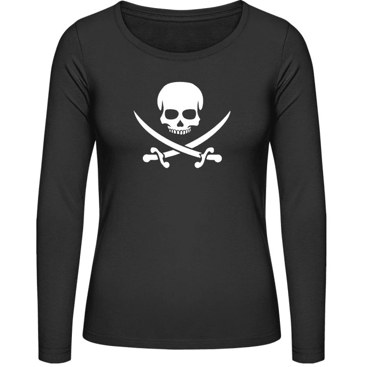 Pirate Skull With Crossed Swords Langærmet skjorte til kvinder 0 image