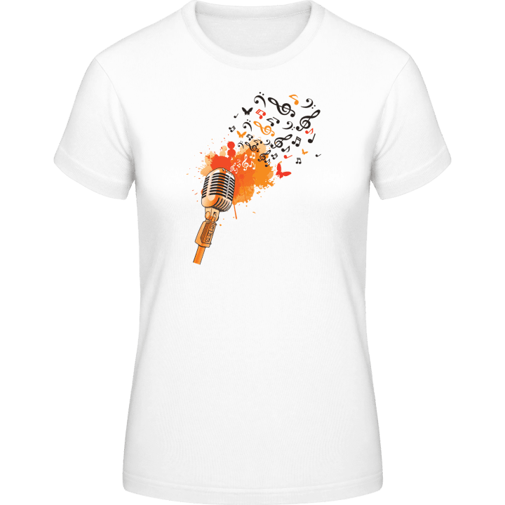 Microphone Stylish With Music Notes Vrouwen T-shirt contain pic
