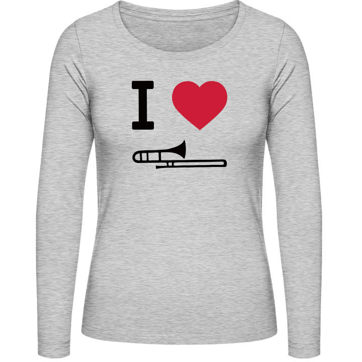 I Heart Trombone T-shirt à manches longues pour femmes contain pic