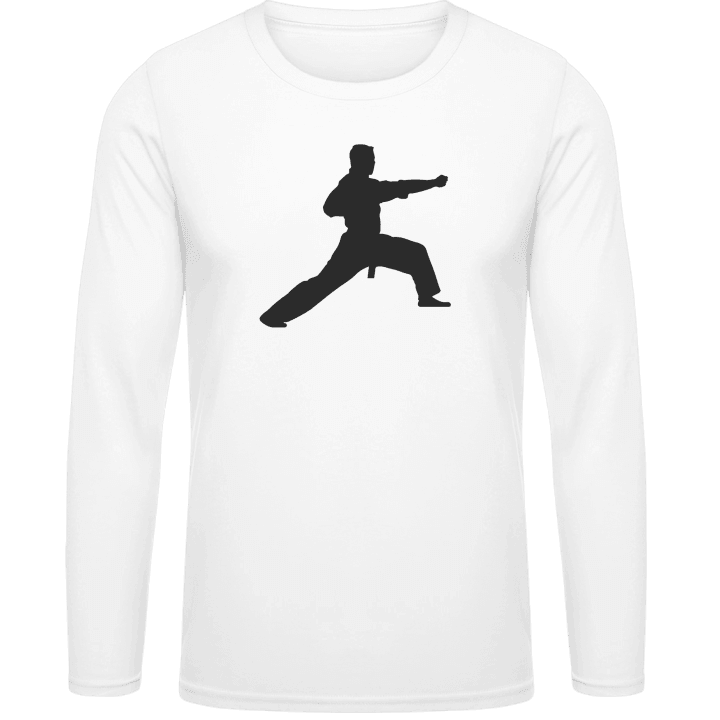 Kung Fu Fighter Silhouette Langarmshirt contain pic