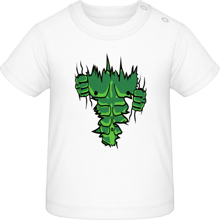 Green Superhero Muscles Baby T-Shirt contain pic