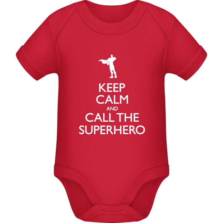 Keep Calm And Call The Superhero Baby Strampler contain pic