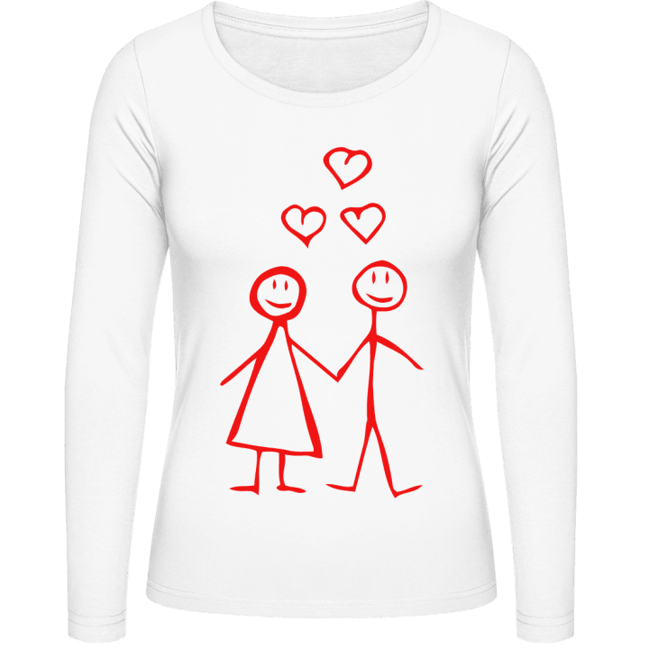 Couple In Love Comic Langermet skjorte for kvinner contain pic