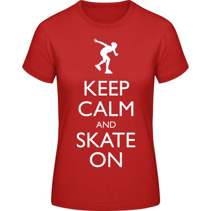 Keep Calm and Inline Skate on T-shirt för kvinnor contain pic