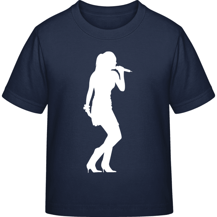 Singing Woman Silhouette T-skjorte for barn contain pic