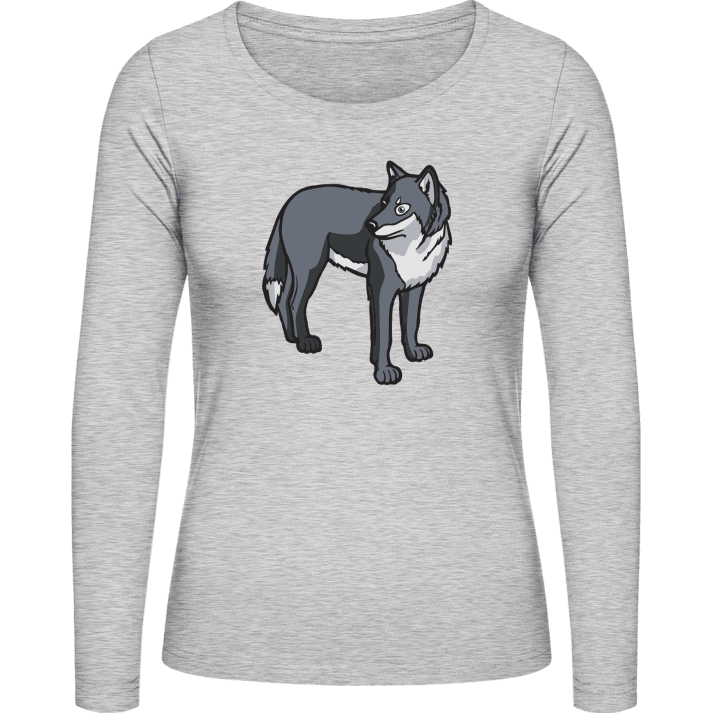 Wolf Illustration Langermet skjorte for kvinner 0 image