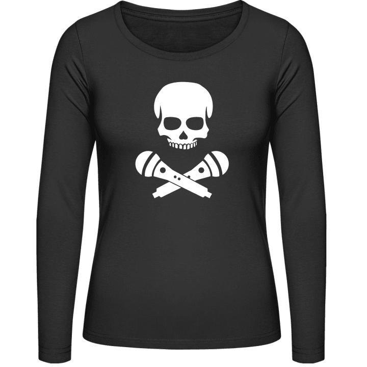Singer Skull Microphones Langermet skjorte for kvinner contain pic