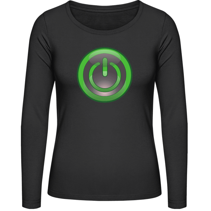 Power Button Superhero T-shirt à manches longues pour femmes contain pic