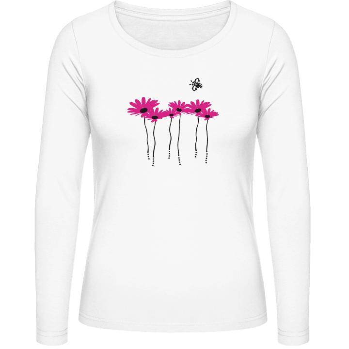 Flowers And Bee T-shirt à manches longues pour femmes 0 image