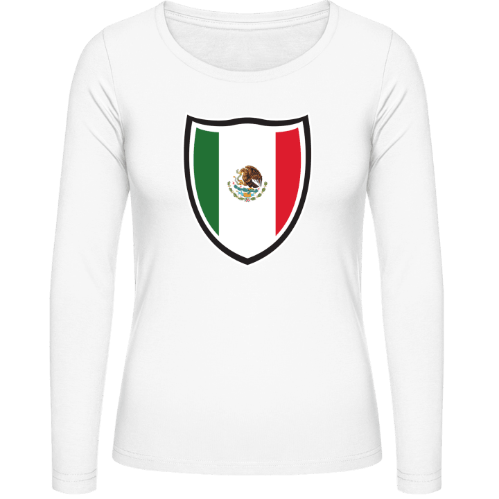 Mexico Flag Shield Langermet skjorte for kvinner contain pic
