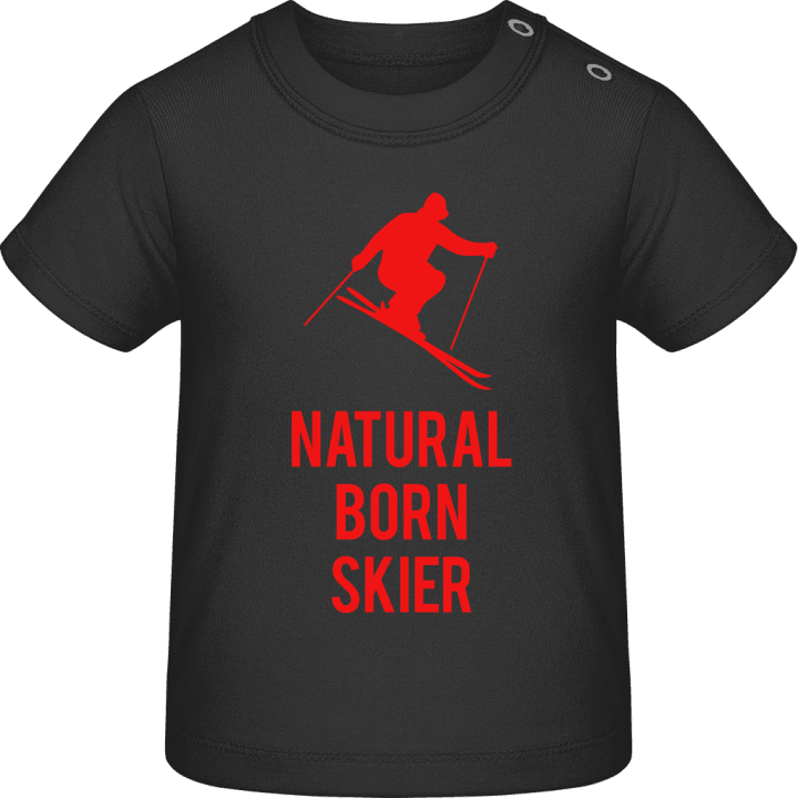 Natural Born Skier Baby T-skjorte contain pic