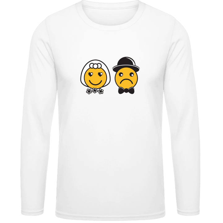 Bride and Groom Smiley Faces T-shirt à manches longues contain pic