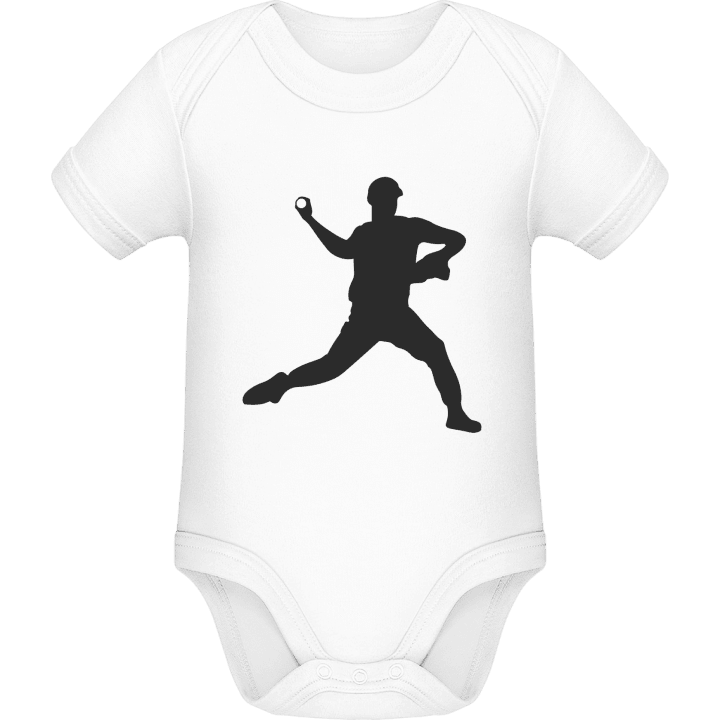 Baseball Player Silouette Baby romper kostym contain pic