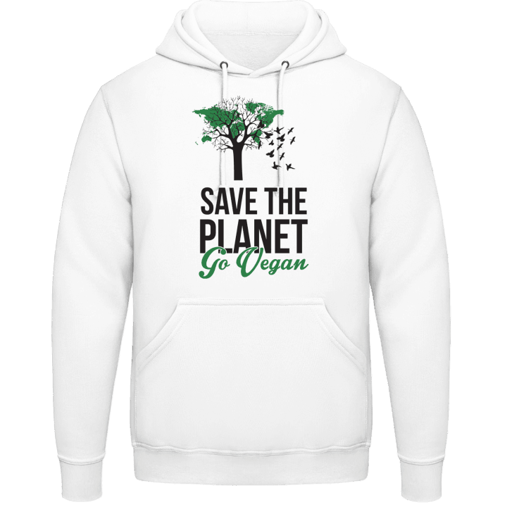 Save The Planet Go Vegan Felpa con cappuccio contain pic