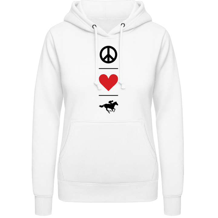 Peace Love Horse Racing Sudadera con capucha para mujer contain pic