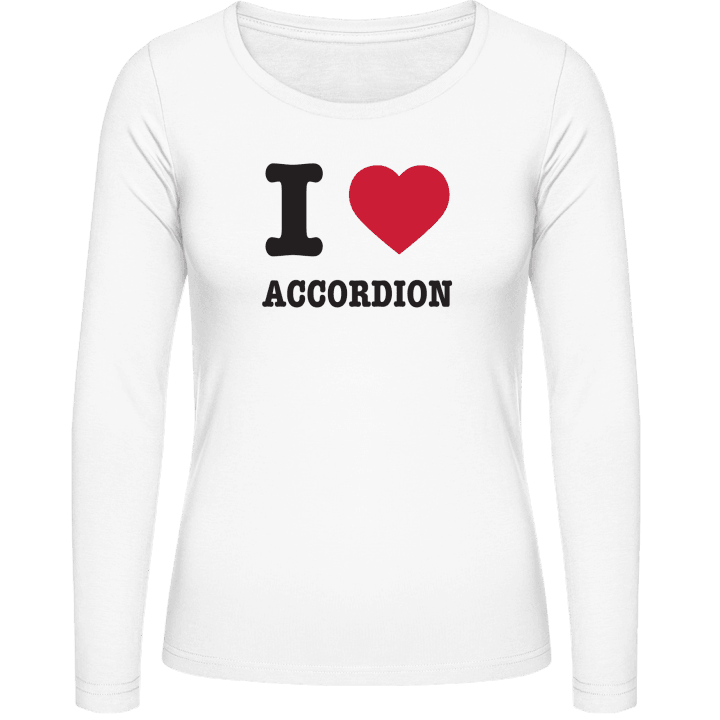 I Love Accordion Langermet skjorte for kvinner contain pic