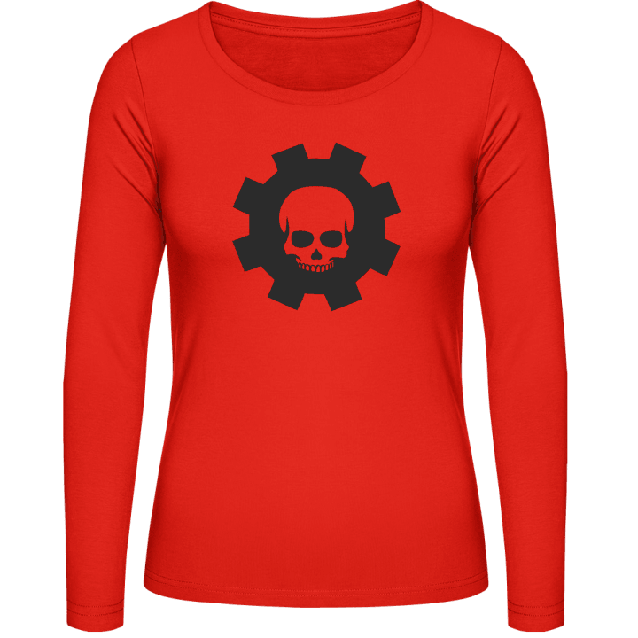 Cogwheel Skull Langermet skjorte for kvinner contain pic