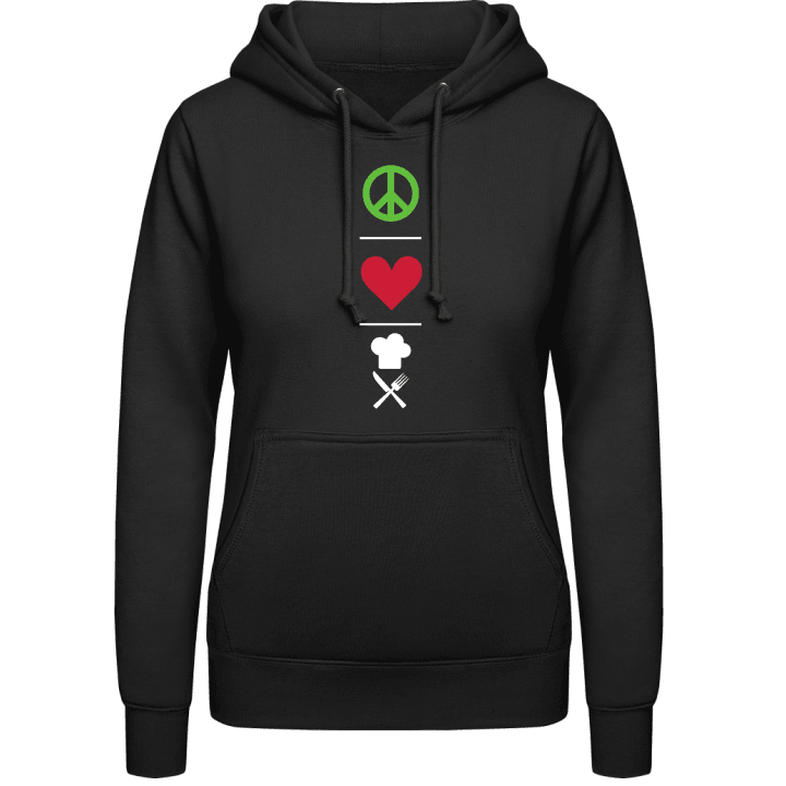 Peace Love Cooking Vrouwen Hoodie contain pic