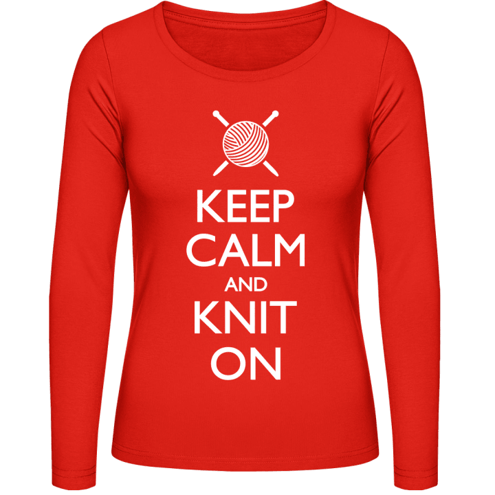 Keep Calm And Knit On Langermet skjorte for kvinner 0 image
