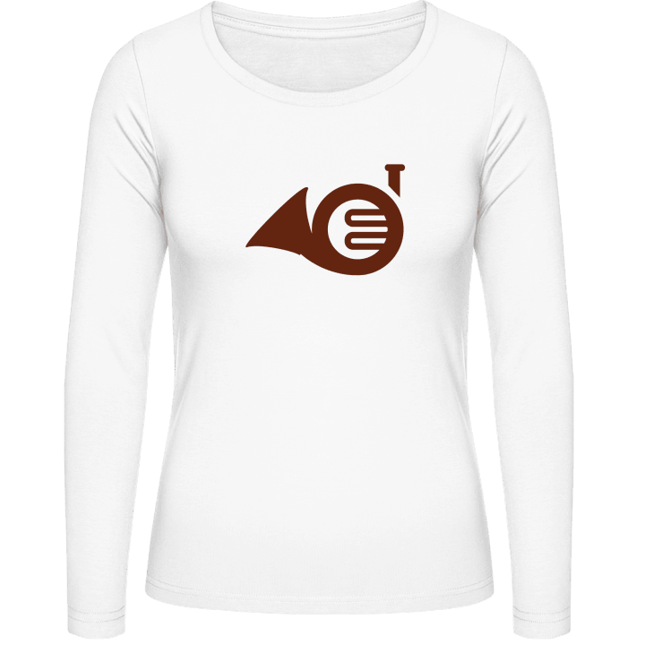 French Horn Icon Langermet skjorte for kvinner contain pic