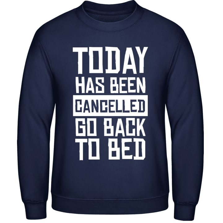 Today Has Been Cancelled Go Back To Bed Sudadera contain pic