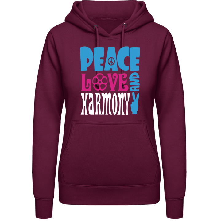 Peace Love Harmony Sudadera con capucha para mujer contain pic