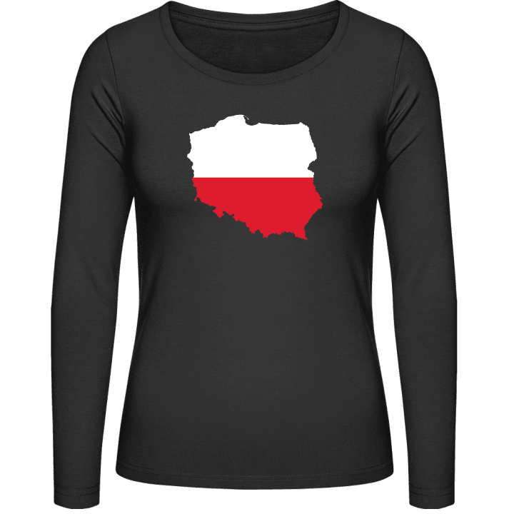 Poland Map Langermet skjorte for kvinner contain pic
