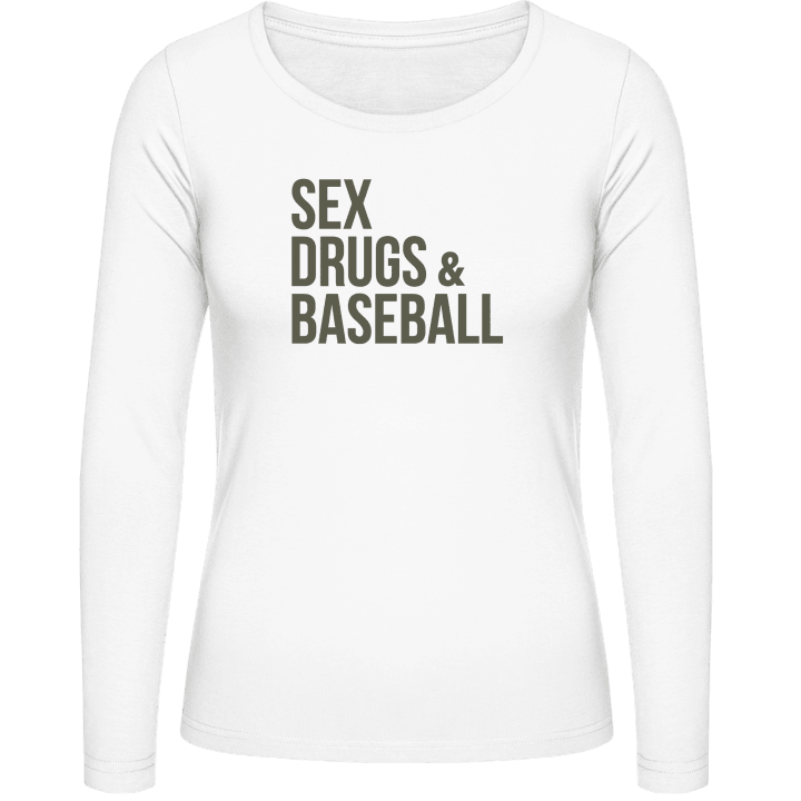 Sex Drugs Baseball Langermet skjorte for kvinner contain pic