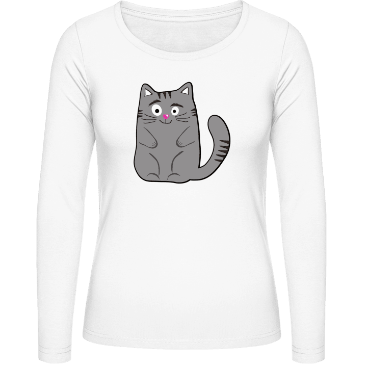 Cat Illustration Langermet skjorte for kvinner 0 image