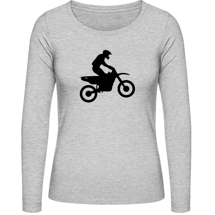 Motocross Driver Silhouette Frauen Langarmshirt 0 image