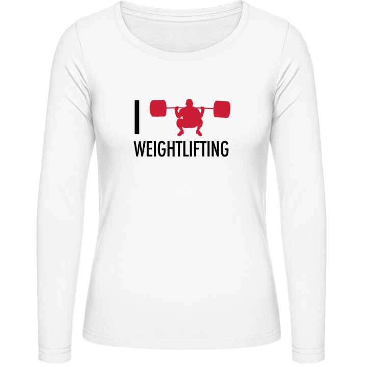 I Love Weightlifting Langermet skjorte for kvinner contain pic