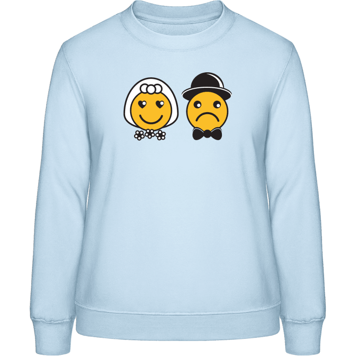 Bride and Groom Smiley Faces Sweatshirt för kvinnor contain pic
