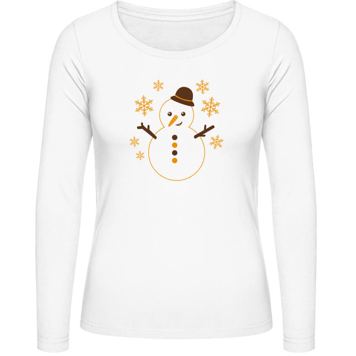 Happy Snowman Langermet skjorte for kvinner 0 image