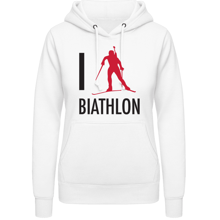 I Love Biathlon Sudadera con capucha para mujer contain pic