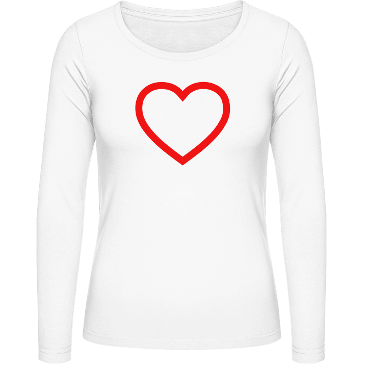 Heart Outline T-shirt à manches longues pour femmes contain pic