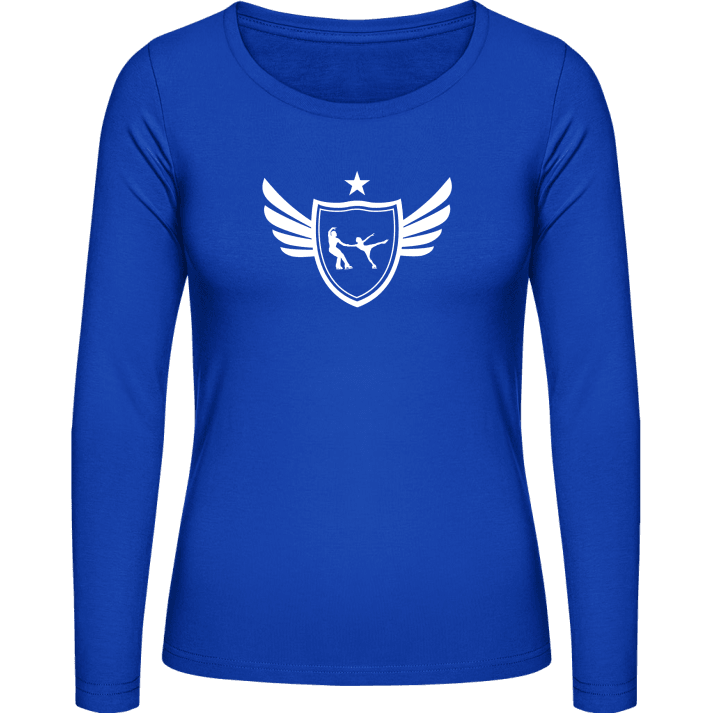 Ice Skating Winged Vrouwen Lange Mouw Shirt contain pic