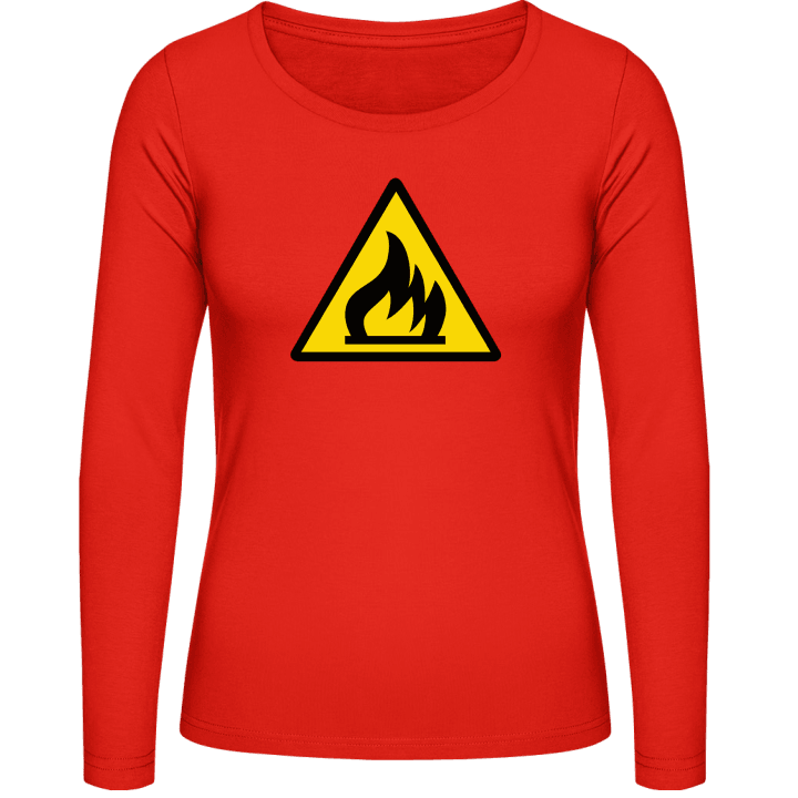 Flammable Warning Langermet skjorte for kvinner contain pic