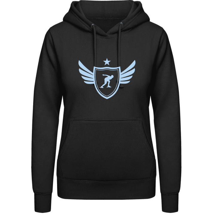 Speed Skater Vrouwen Hoodie contain pic