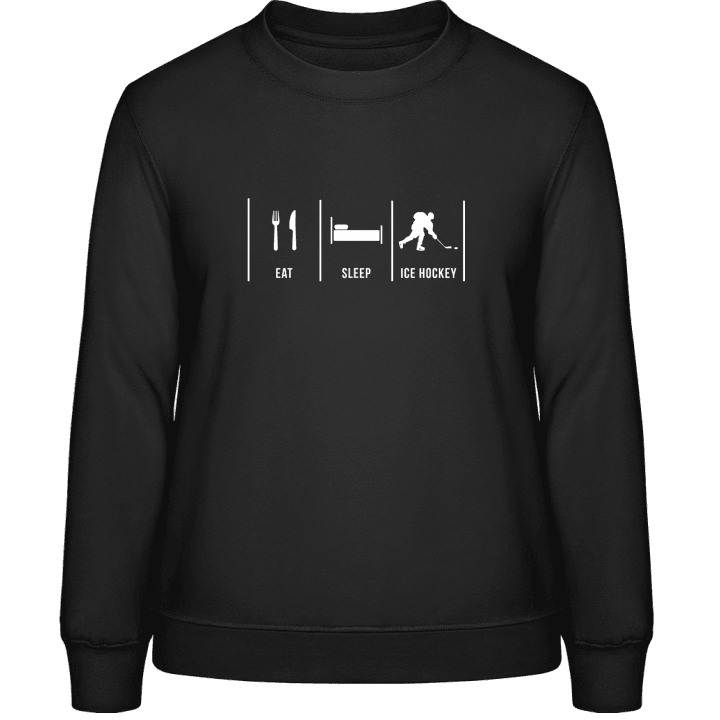 Eat Sleep Ice Hockey Frauen Sweatshirt contain pic