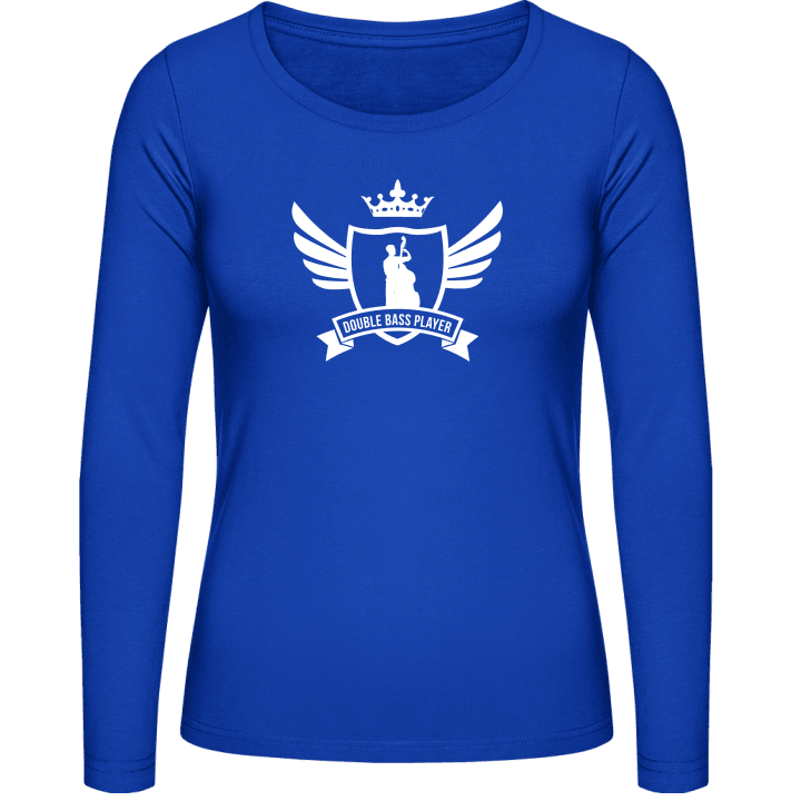 Double Bass Player Crown T-shirt à manches longues pour femmes contain pic