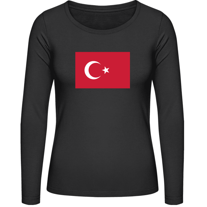 Turkey Flag Langermet skjorte for kvinner contain pic