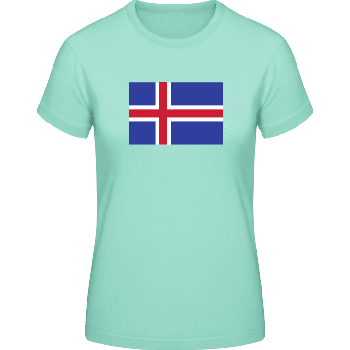 Iceland Flag T-skjorte for kvinner contain pic