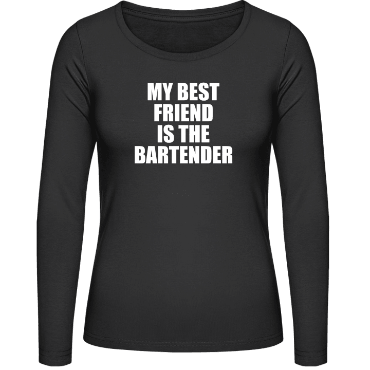 My Best Friend Is The Bartender Langermet skjorte for kvinner contain pic