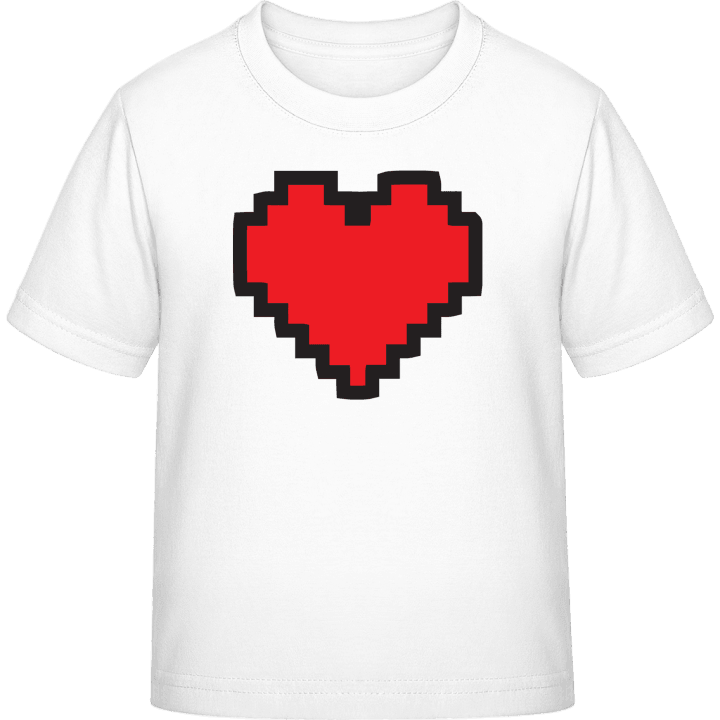 Big Pixel Heart T-skjorte for barn contain pic