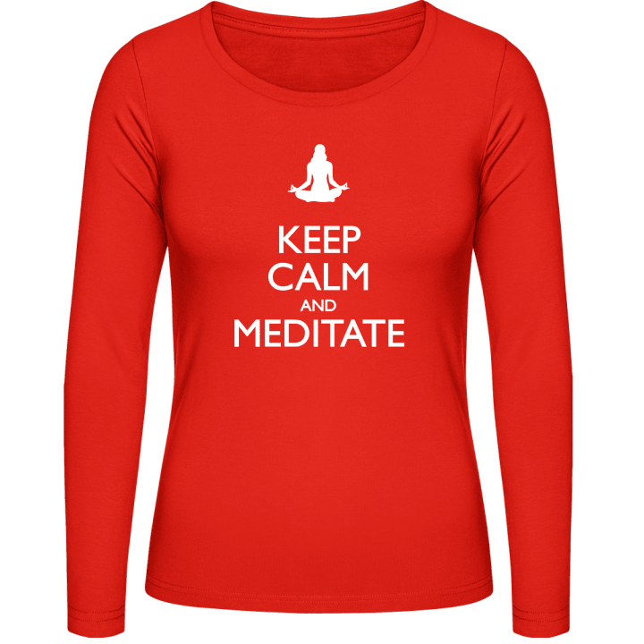 Keep Calm and Meditate Frauen Langarmshirt contain pic