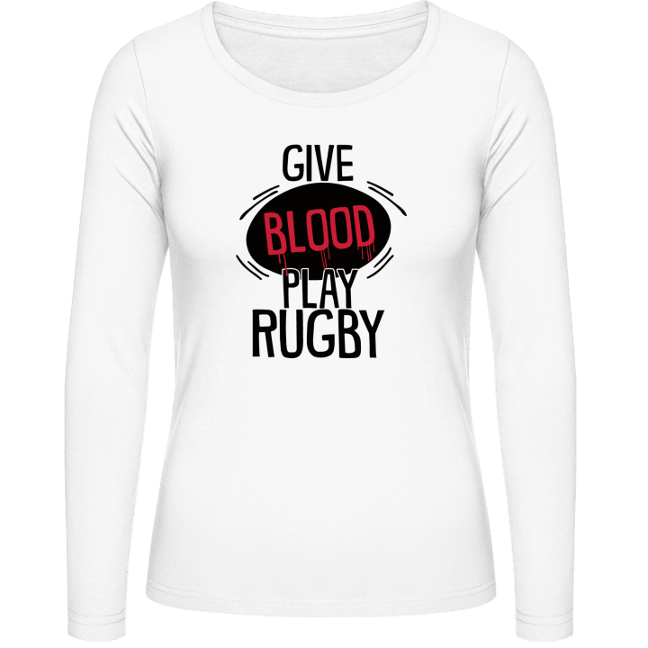 Give Blood Play Rugby Illustration Camisa de manga larga para mujer contain pic