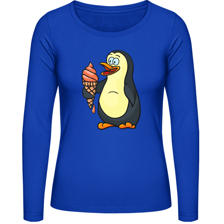 Penguin With Icecream Vrouwen Lange Mouw Shirt 0 image