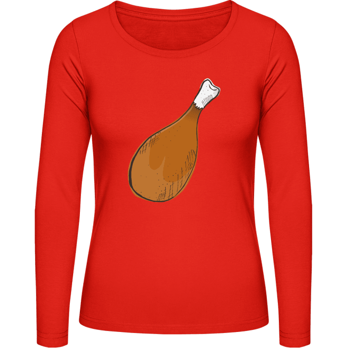 Chicken Leg Langermet skjorte for kvinner contain pic