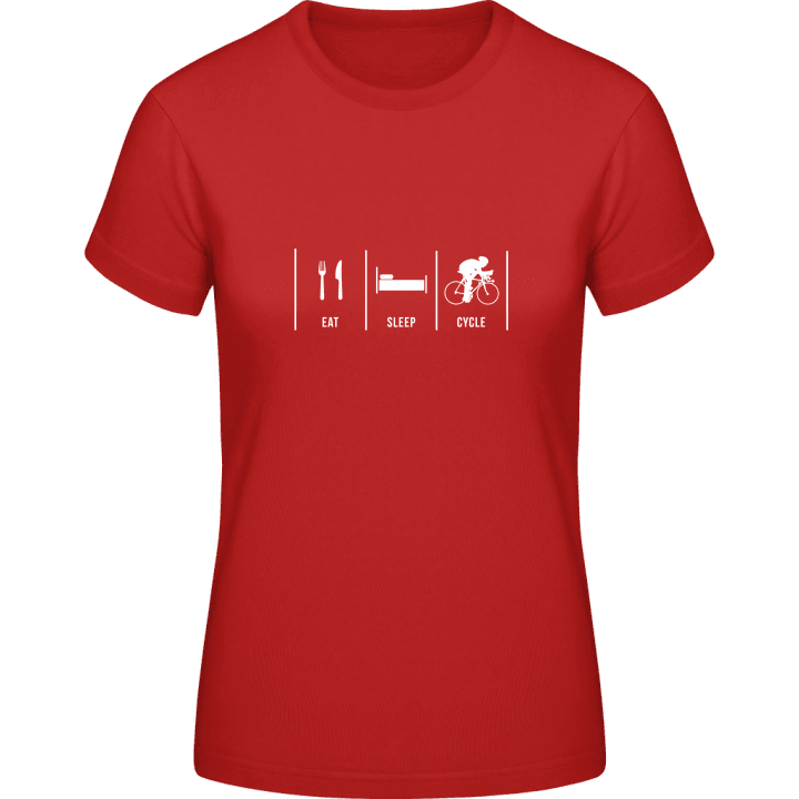 Eat Sleep Cycle Frauen T-Shirt contain pic